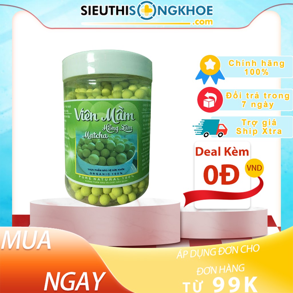 [Chính hãng] 1kg viên mầm đậu nành hồng sâm matcha cao cấp