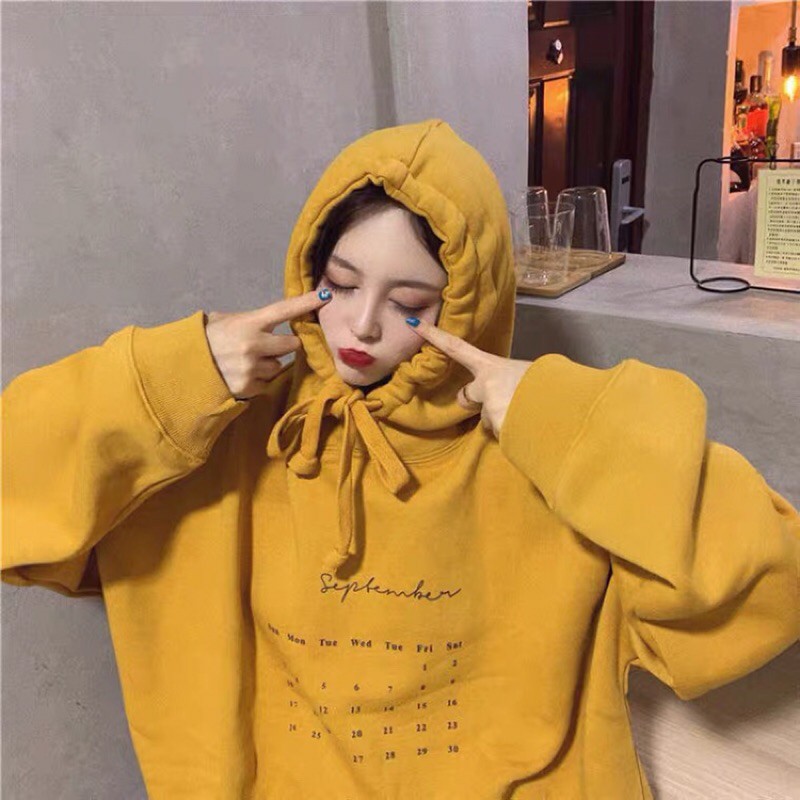 ÁO NỈ BÔNG 2 LỚP MŨ SIÊU RỘNG OVERSIZE