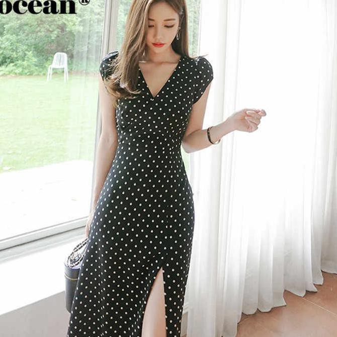 Đầm Chấm Bi Kiểu Hàn Quốc 843 (Size Xs-Xl)