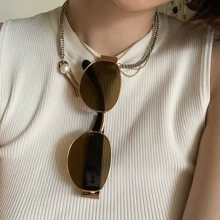 Kính mát gọng oval nhỏ phong cách hip hop hợp thời trang