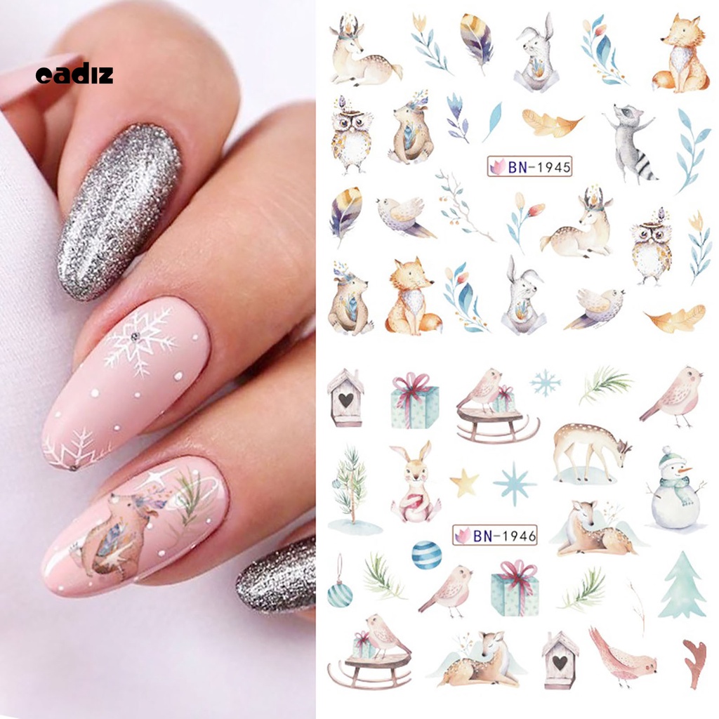 [Hàng mới về] Miếng dán trang trí móng tay nhiều màu sắc chủ đề giáng sinh