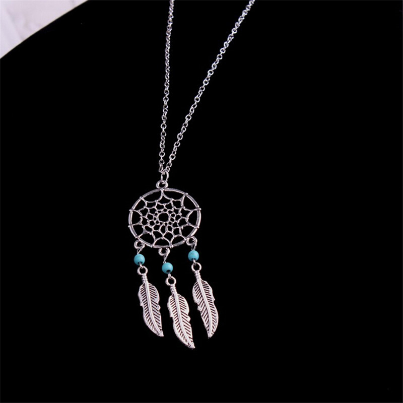 vòng cổ Mặt Hình Dreamcatcher Phối Lông Vũ Thời Trang Cho Nữ