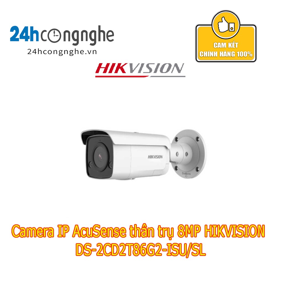 Camera IP AcuSense thân trụ 8MP HIKVISION DS-2CD2T86G2-ISU/SL