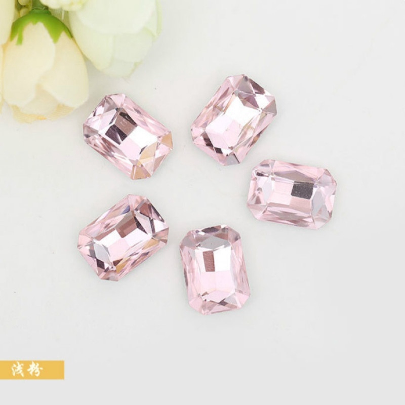 Set 50 Viên Đá Pha Lê Hình Bát Giác 6x8mm Dùng Làm Đồ Trang Sức Thủ Công Đẹp Mắt