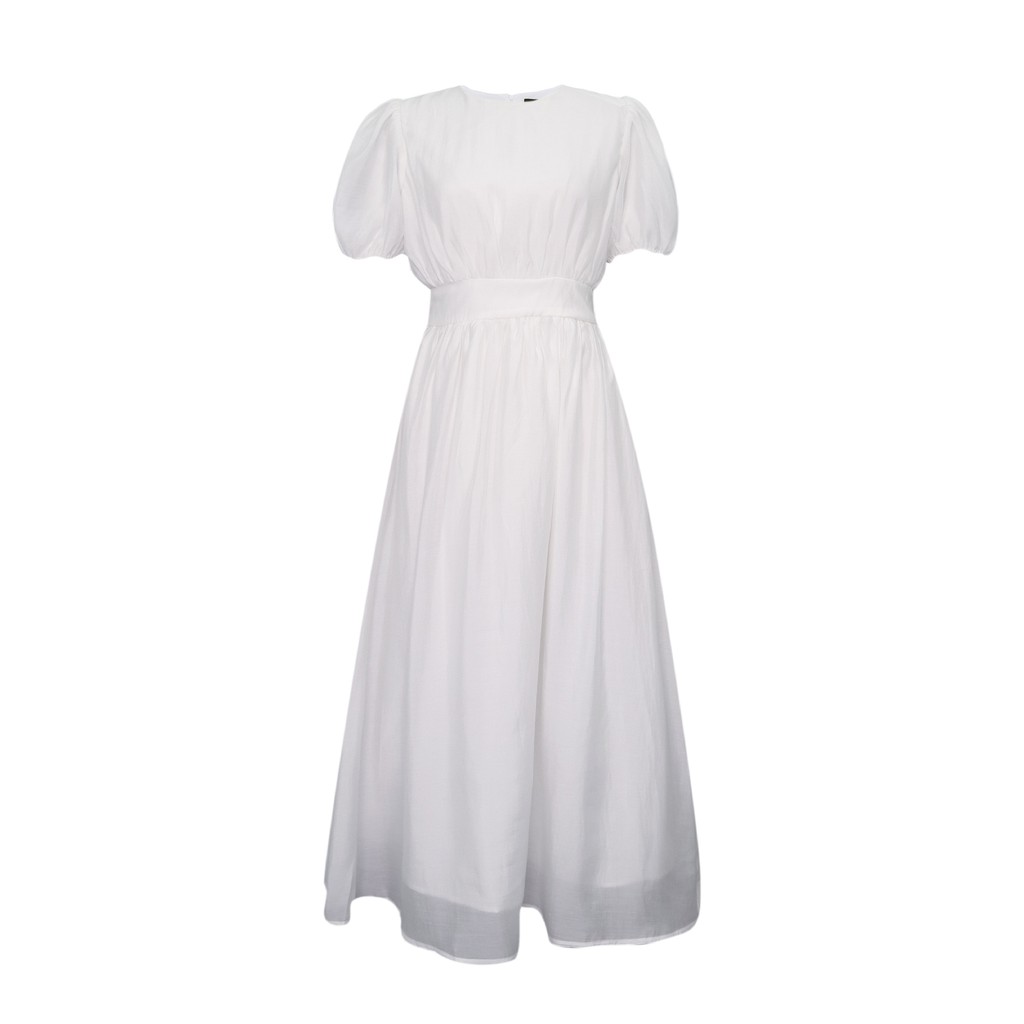 Đầm trắng dài nhấn eo tay phồng YUNA DRESS | BigBuy360 - bigbuy360.vn