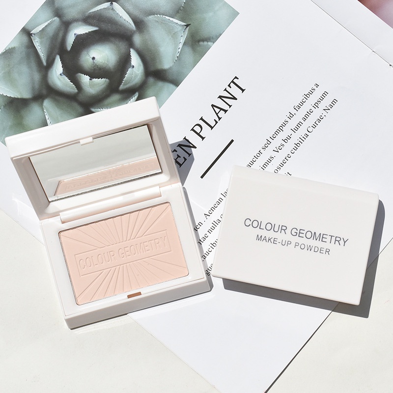 Phấn Nén Trang Điểm Nền Che Khuyết Điểm Tạo Khối Màu Nude Lấp Lánh Kèm Bông Phấn