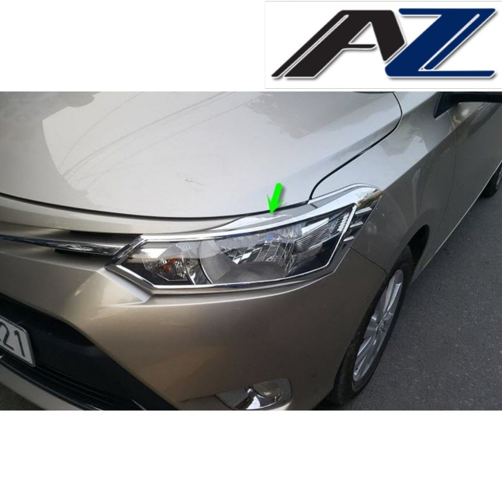 Ốp viền đèn pha Toyota Vios 2014-2018 - hàng cao cấp