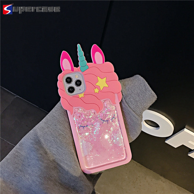 Ốp Điện Thoại Mềm Hình Kỳ Lân Kim Tuyến Dễ Thương Cho iPhone 12 Mini 11 Pro XS Max XR X 8 7 6 Plus 5 5s SE 2020