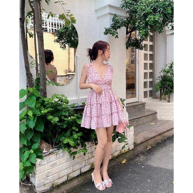 BERI DRESS đầm xẻ ngực form xoè Ebublio