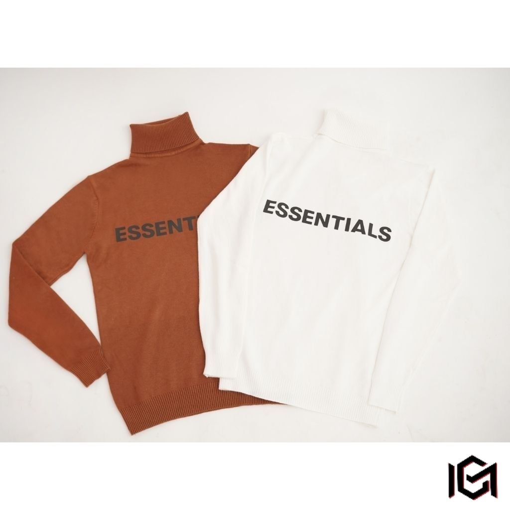 ÁO LEN NAM cổ lọ dài tay Áo Len CHUMI in chữ ESSENTIALS thời trang ấm áp cho một mùa đông không lạnh