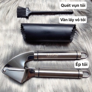 Ép tỏi Nhật hiệu kaisho chính hãng, inox 304 không rỉ, đủ bộ sử dụng, ép hoa quả, các thứ