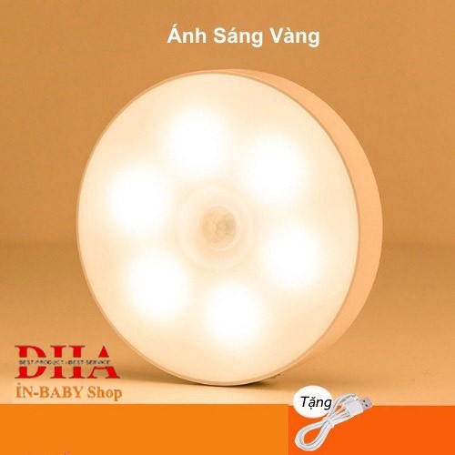 ĐÈN CẢM ỨNG DÁN TƯỜNG, CẦU THANG, TỦ, GIƯỜNG GBL 6 LED THÔNG MINH (SẠC ĐIỆN USB) - ÁNH SÁNG TRẮNG.