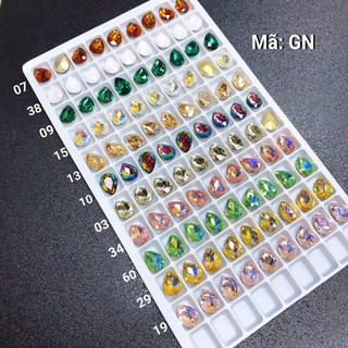 🐾ĐÁ NAIL🐾 Đá đính móng túi 10v - Đá khối chân vàng - Đá khối giọt nước - GN