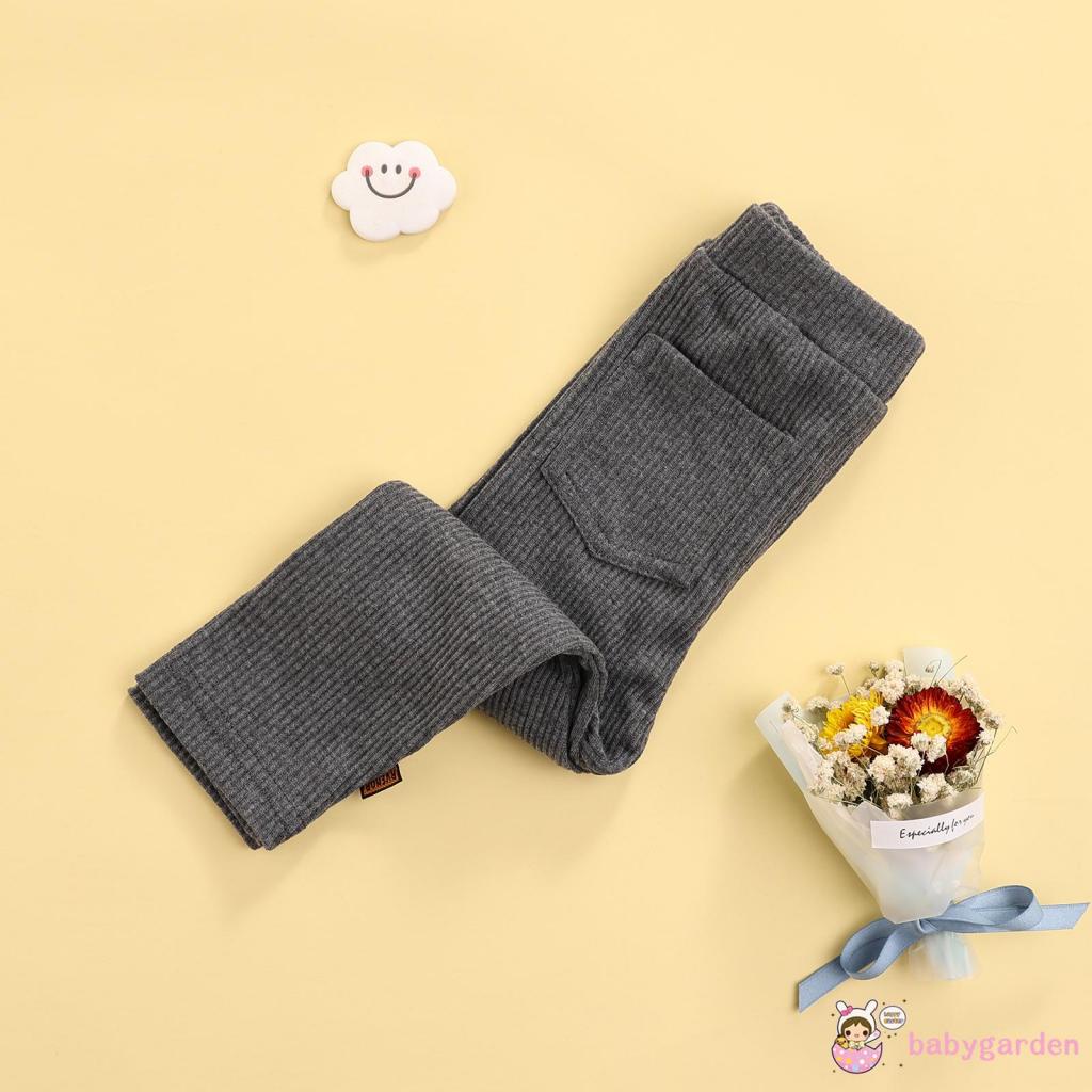 Quần Dệt Kim Màu Trơn Giữ Ấm Mùa Đông Cho Bé Gái