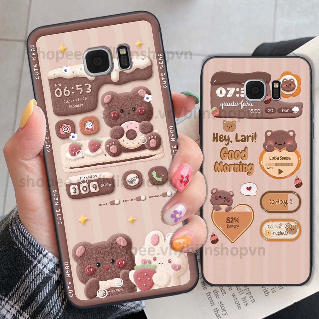Ốp Samsung S6 / S6 EDGE / S7 / S7 EDGE in 3D icon gấu nổi siêu xinh, siêu đáng yêu, cá tính phong cách