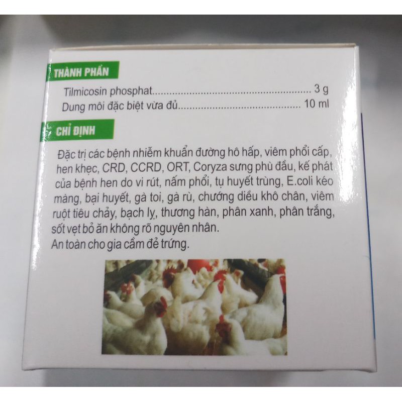 AZ one gold lọ 10ml Tilmicosin 30%  hen, khẹc hsd 02/07/2024