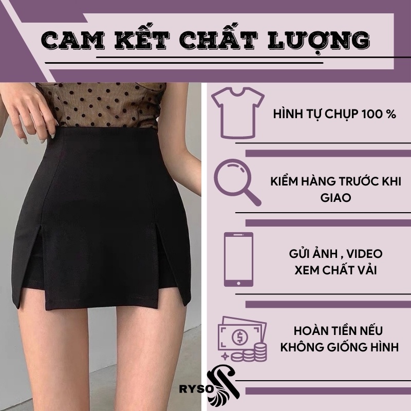 Chân Váy Công Sở Xẻ 2 Bên RYSO Dáng Ngắn Chữ A Thanh Lịch Trẻ Trung