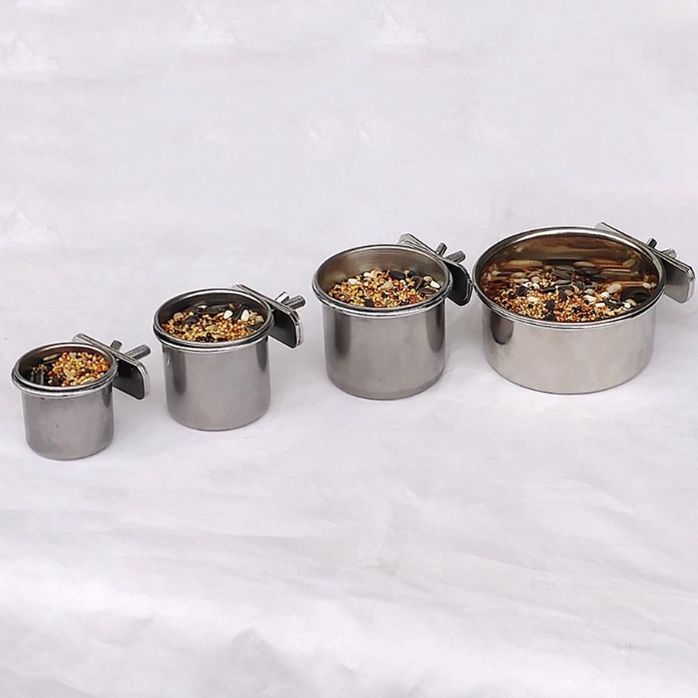 Cốc Đựng Thức Ăn Bằng Thép Không Gỉ Cho Chim Vẹt