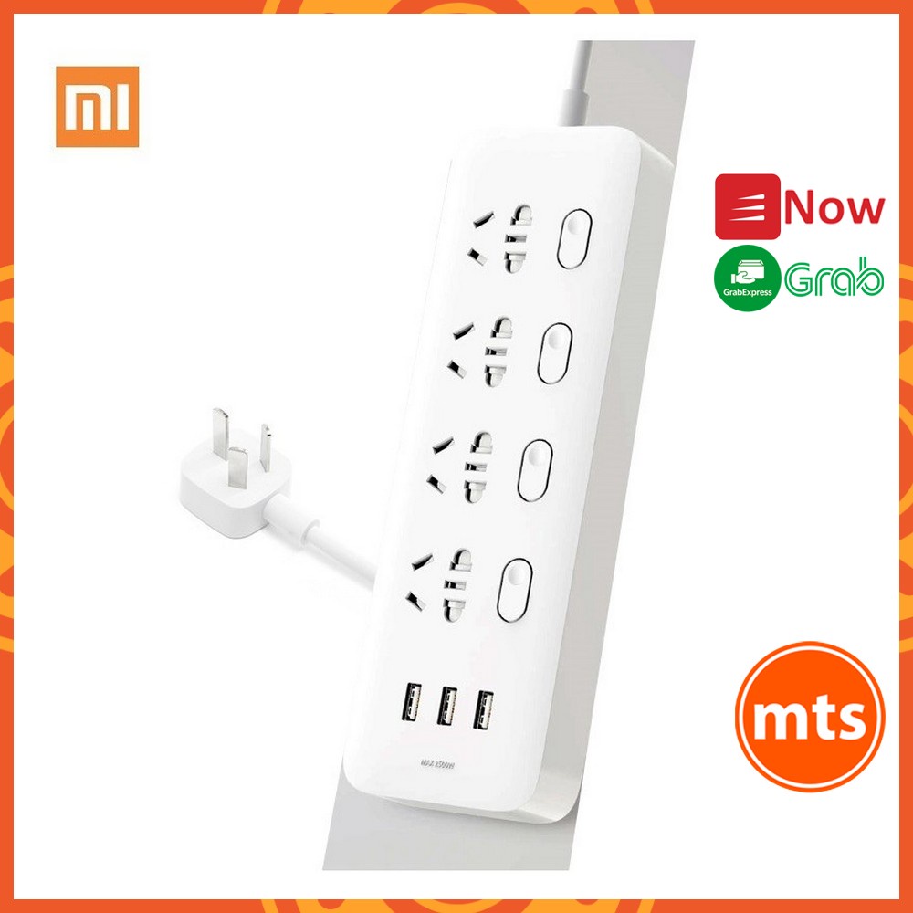 Ổ cắm điện Xiaomi 4 lỗ 4 công tắc 3 USB 5V  MJSWSKCXB - 01QM tiện lợi chính hãng - Minh Tín Shop