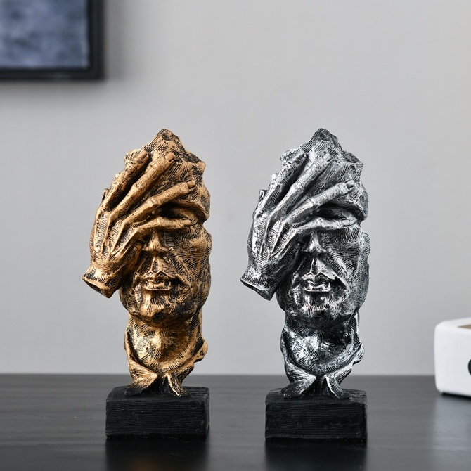 Bộ Tượng tam không không nói không nhìn không nghe, tượng decor trang trí phòng phong cách bắc âu