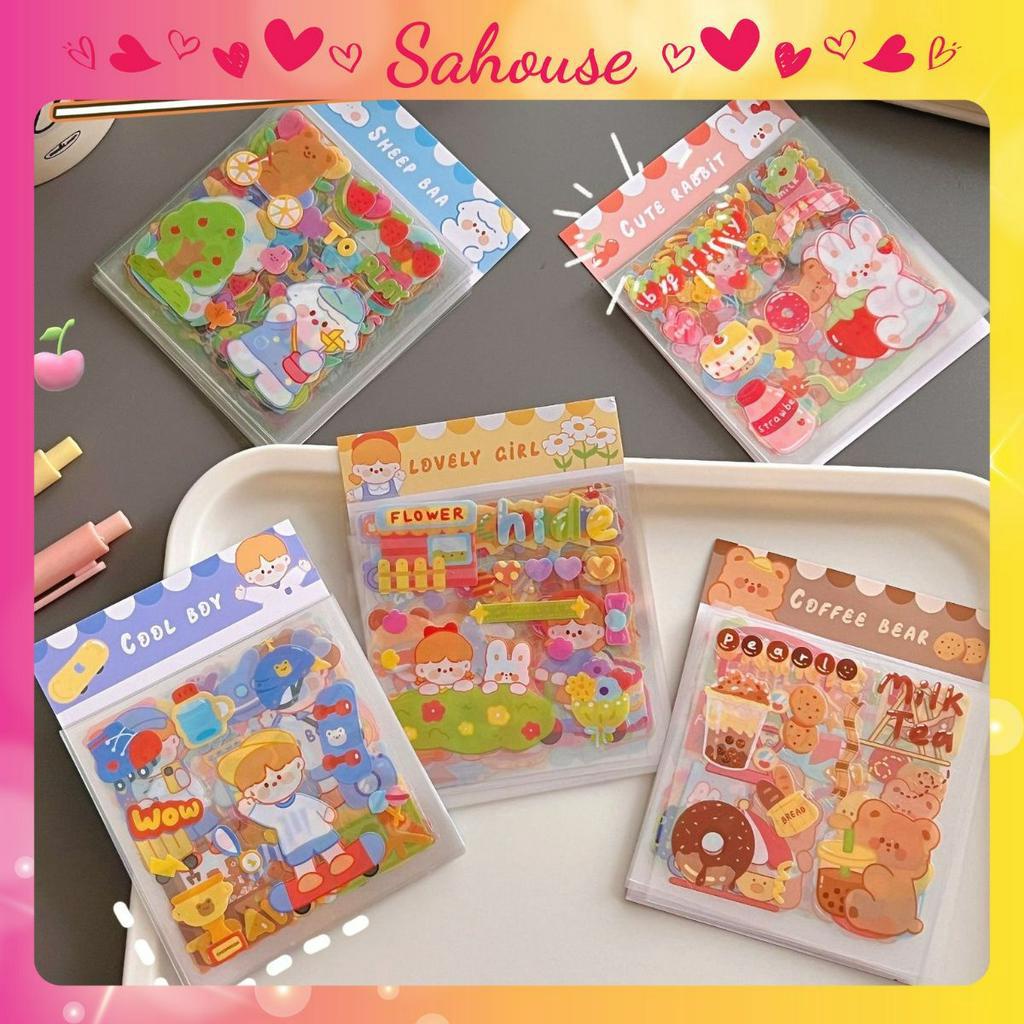 Set 20-25 tấm sticker hoạt hình trang trí sổ chống thấm nước SH107