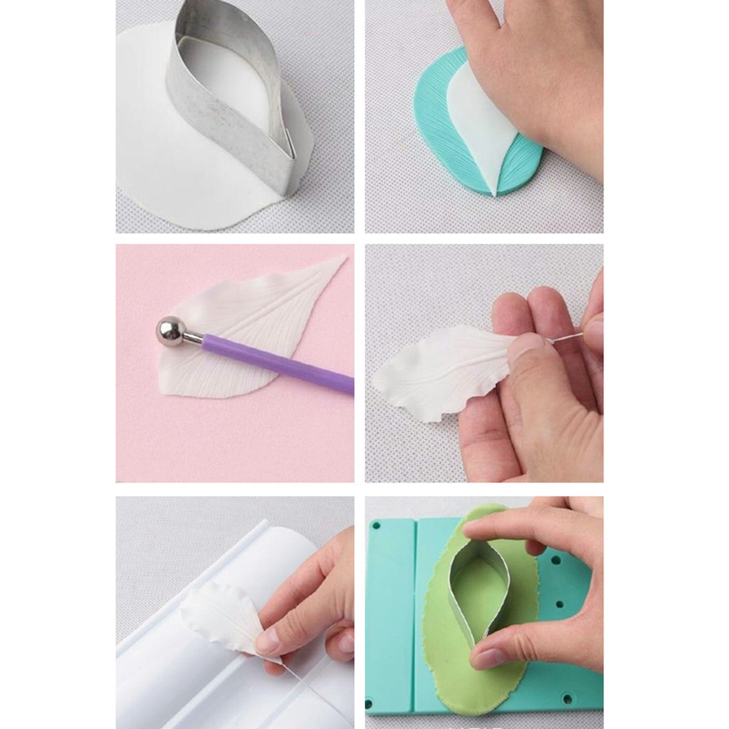 KALAIEN Lily Lilium Brownii Hoa Fondant Khuôn Hoa Cánh Hoa Khuôn Silicon & Bộ Cắt Nhựa Sáng Tạo Trang Trí Bánh Dụng Cụ Ăn Được Thích Hợp Theo Chủ Đề Bánh