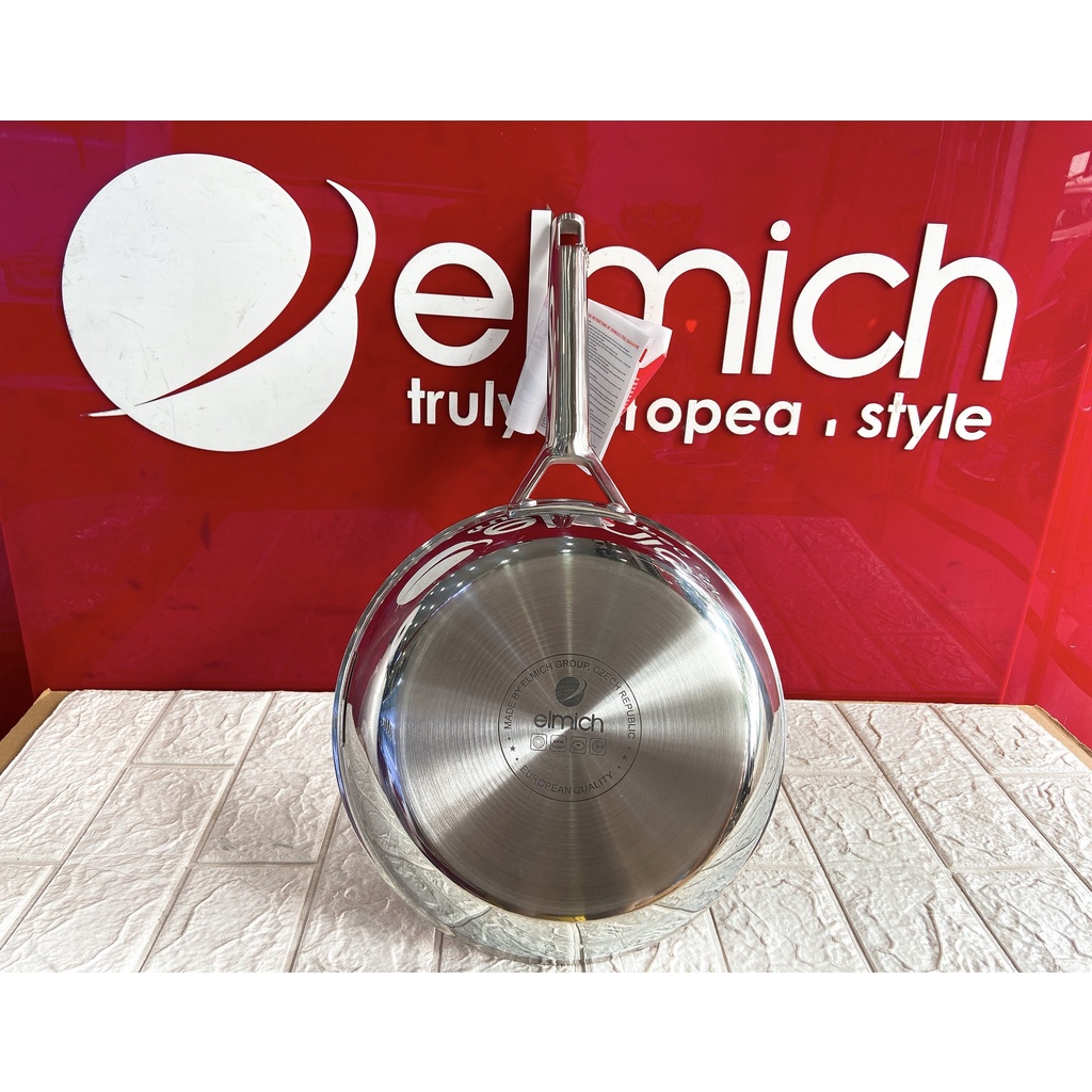 chảo đá sâu lòng chống dính inox Elmich trimax cz đáy đúc liền nguyên khối đáy từ sz 20cm, 24cm, 26cm, 28cm 3835