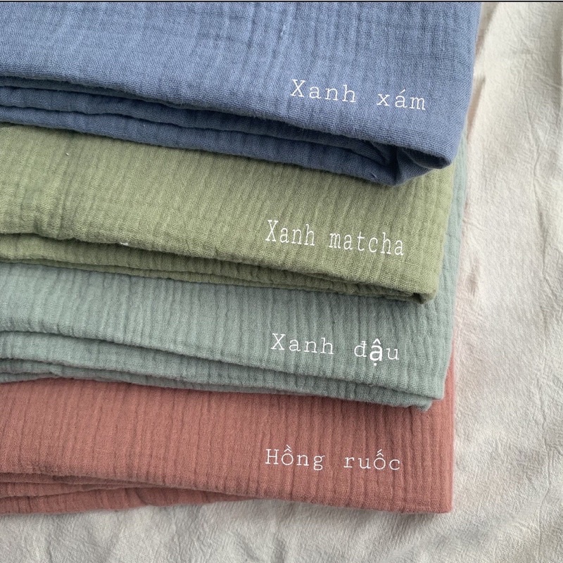 Vải Xô Muslin Trơn May Đồ Quần Áo Decor May Túi Xách