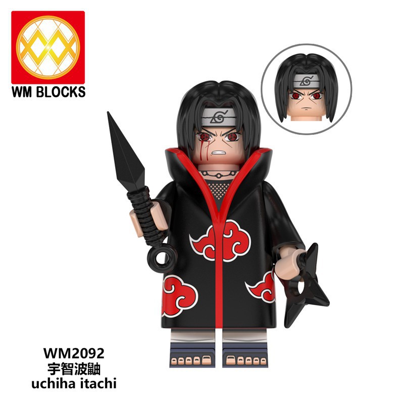 Mô Hình Nhân Vật LEGO Hoạt Hình Naruto Akatsuki Sasuke Itachi Madara Obito WM6105 WM6106