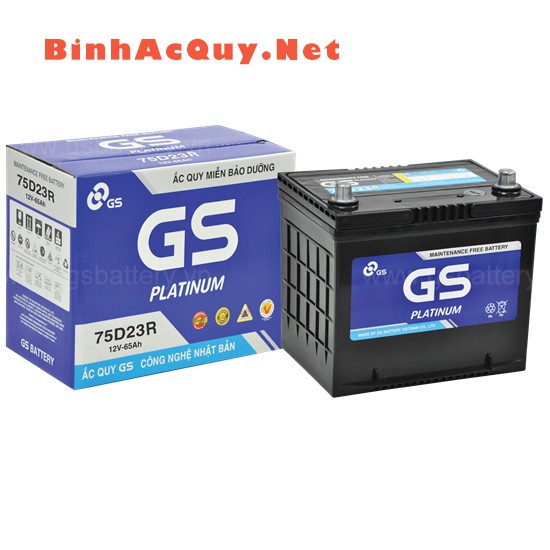 BÌNH ẮC QUY Ô TÔ GS MF 75D23R  | BÌNH ẮC QUY FORD LASER, ISUZU LANDER, TROOPER, CHEVROLET AVEO
