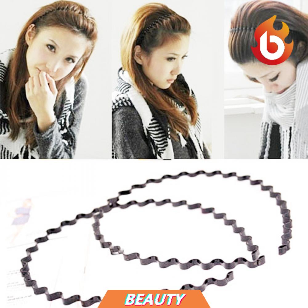 Cài tóc dạng gợn sóng bằng kim loại thời trang thể thao phong cách Unisex