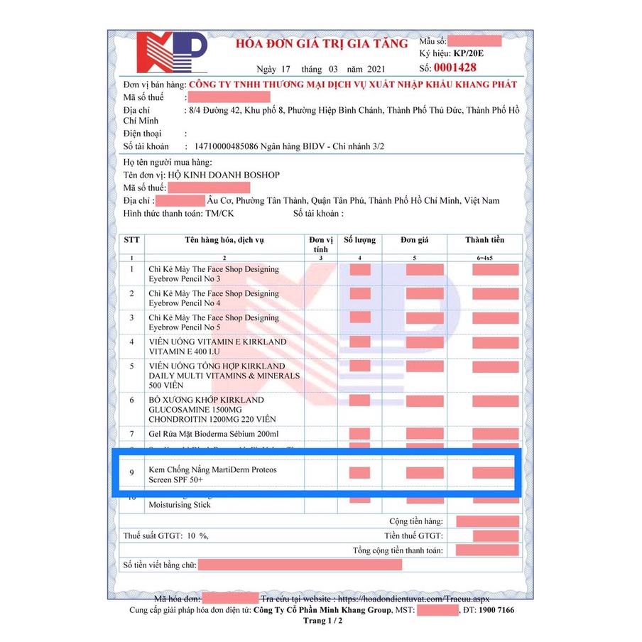 Kem Chống Nắng MartiDerm Proteos Screen SPF 50+ Fluid Cream 2ml và 40ml