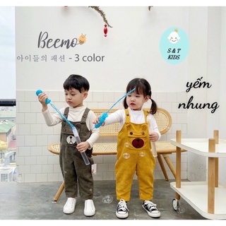 Yếm nhung quần dài cho bé hình gấu