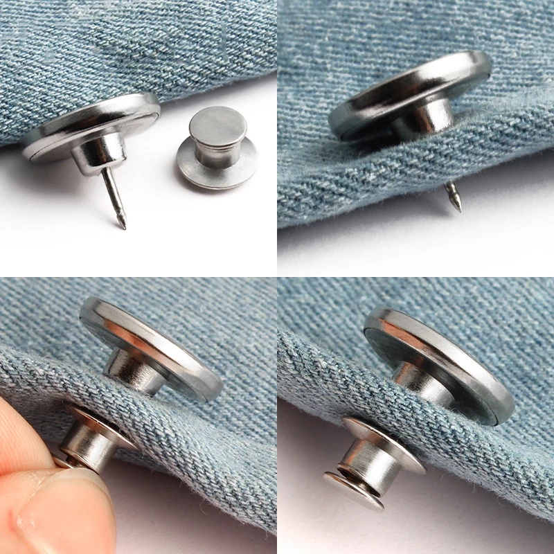 Bộ nút điều chỉnh lưng quần jean không cần may có thể tháo rời DIY