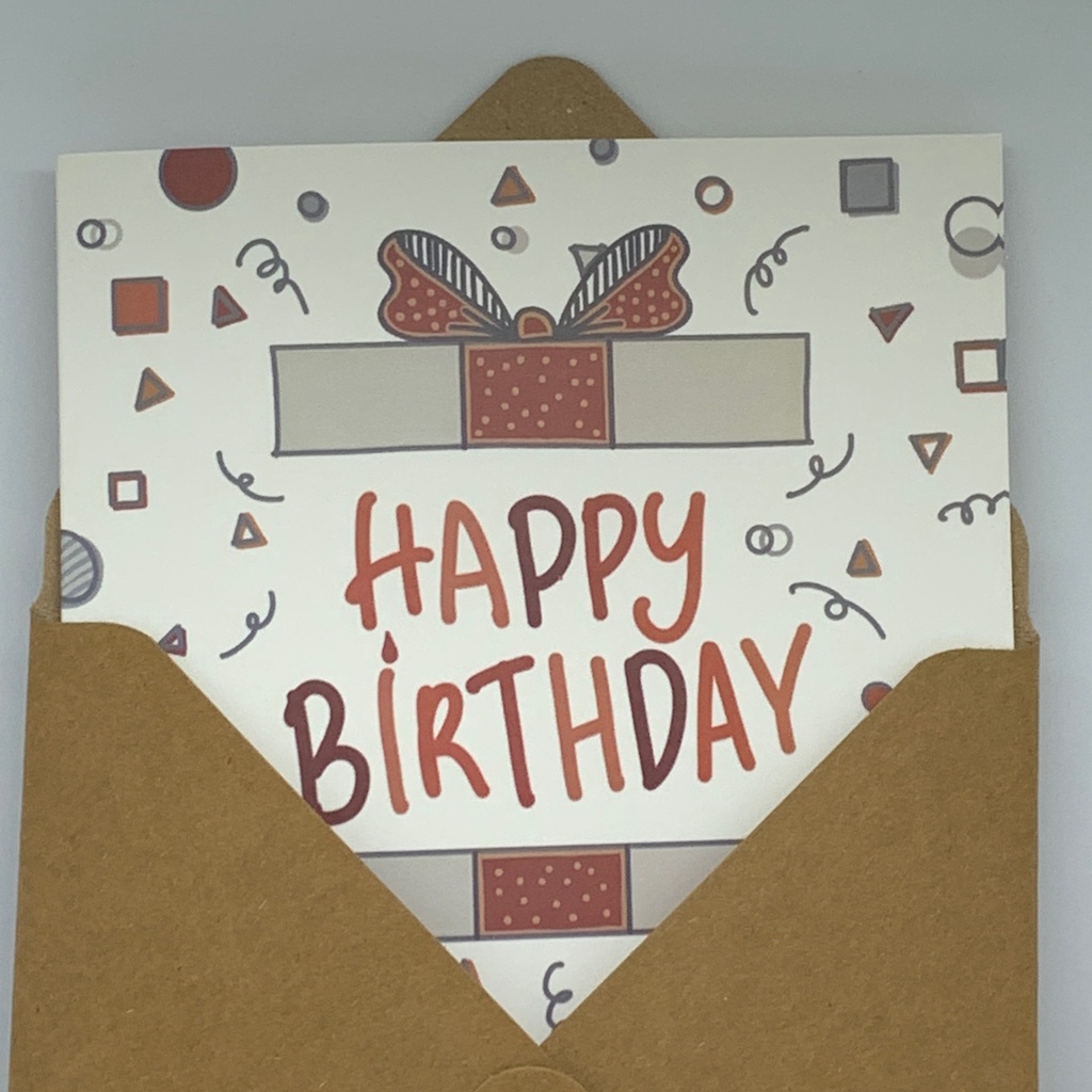 Thiệp Sinh nhật hình hộp quà đáng yêu| Happy Birthday Card | Designed by Plan With Prey Studio