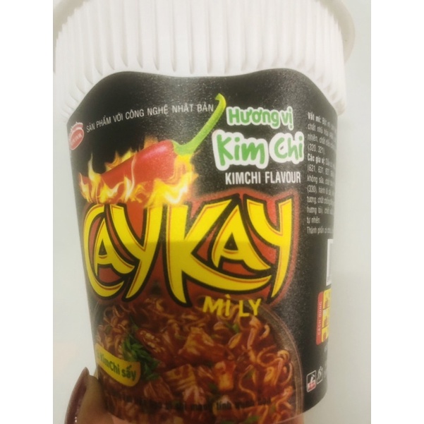 Mì ly siêu cay CAYKAY hương vị bò, hương vị kim chi