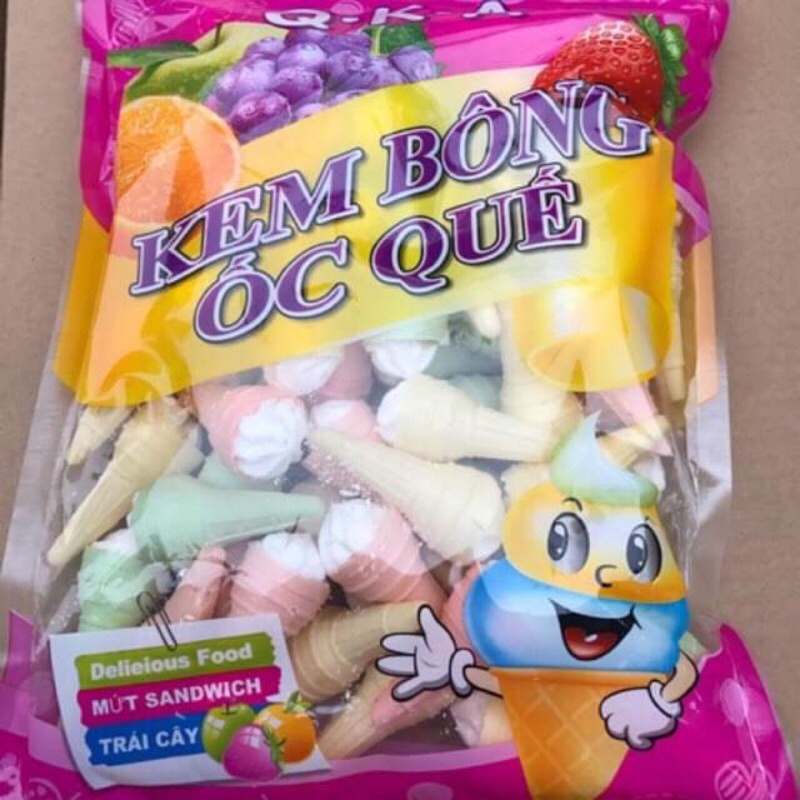 kẹo kem bông ốc quế gói ngon