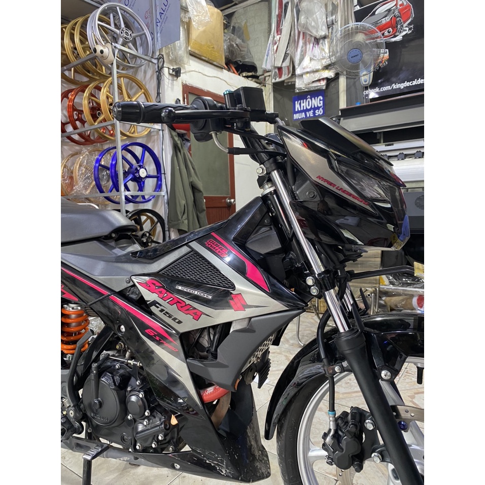 Tem Rời cao cấp Satria màu đen hồng bạc
