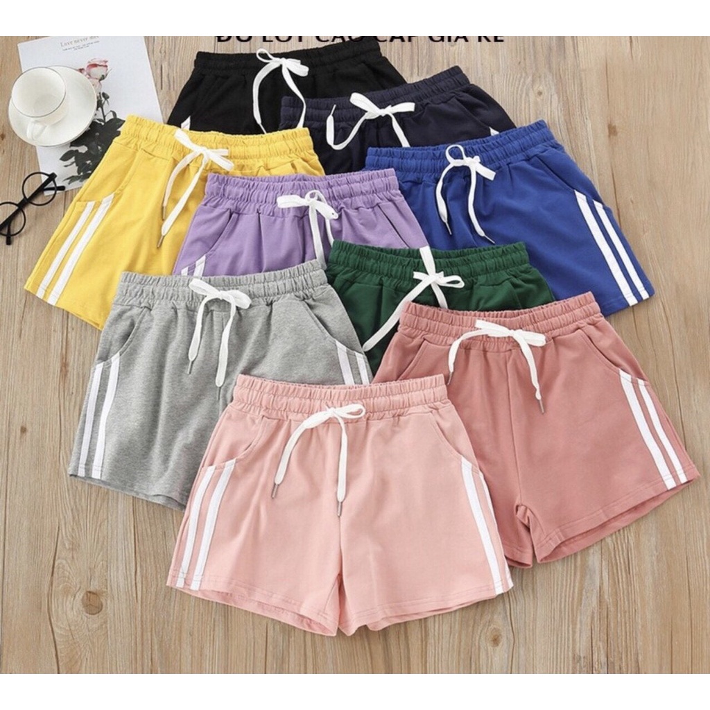 quần đùi nữ chạy viền 2 bên hông thun cotton mềm mịn co giản 38kg-60kg | BigBuy360 - bigbuy360.vn
