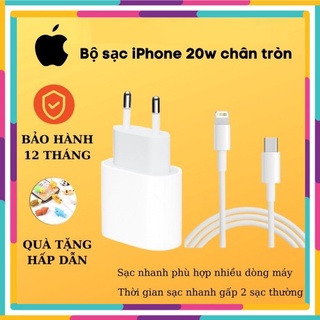 Bộ sạc nhanh iPhone 20W Châu Âu Chân Tròn Chính Hãng Dùng Cho Iphone 12 /11/11 Pro Max/X