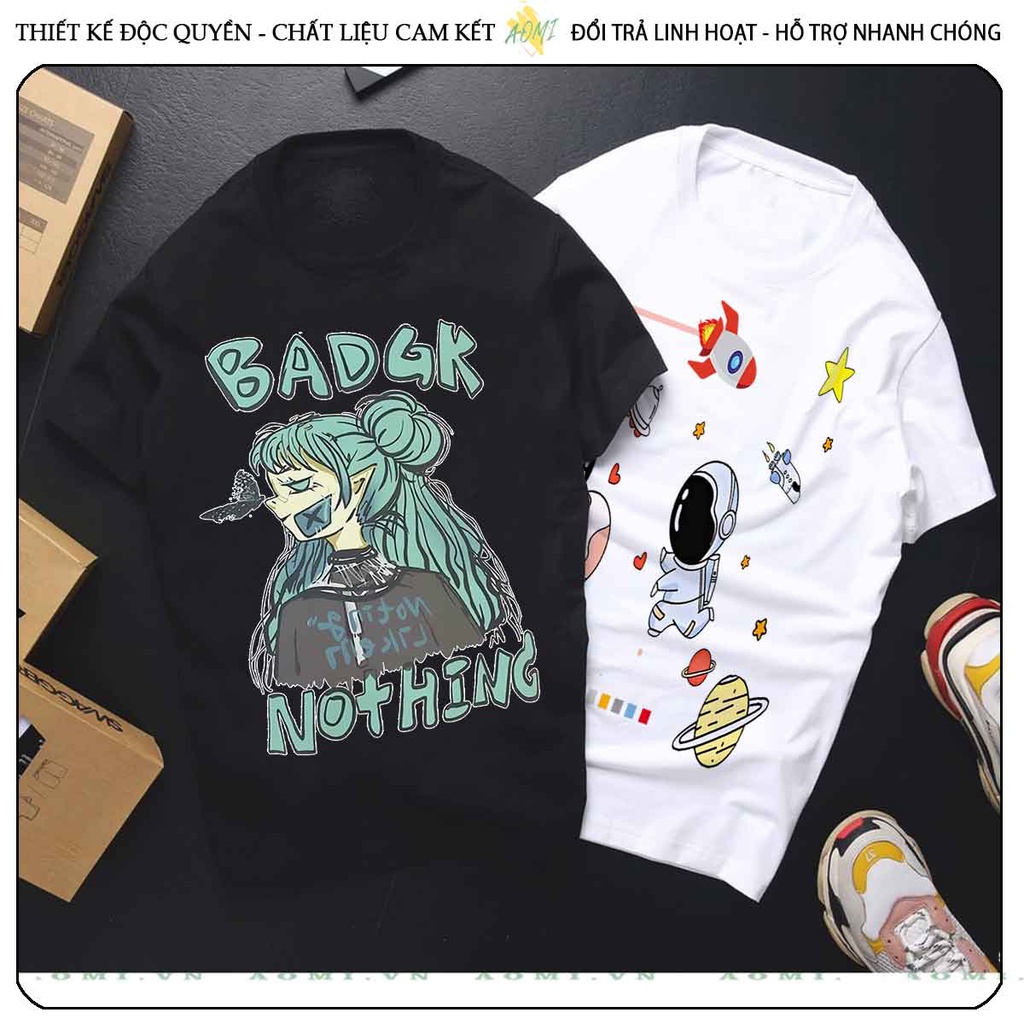 ÁO THUN SADBOIZ HOT TREND UNISEX PHÔNG NAM NỮ GIA ĐÌNH CẶP ĐÔI ĐEN TRẮNG HỒNG SIZE TRẺ EM CHO BÉ TRAI GÁI AOMIVN