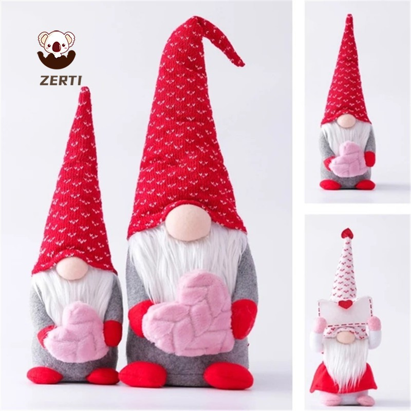 Zerti Handcrafted Plush Gnome Dolls Family For Valentine's Day Confession Gift Party Home Decorative Doll