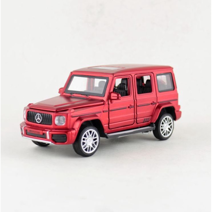 Mô hình ô tô siêu xe Mercedes-Benz AMG G63 TY 1:32 kim loại oto tĩnh đồ chơi trẻ em o to mini trưng bày vỏ sắt màu đỏ