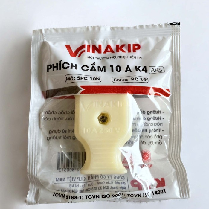 Phích cắm điện vinakip 10A chân tròn