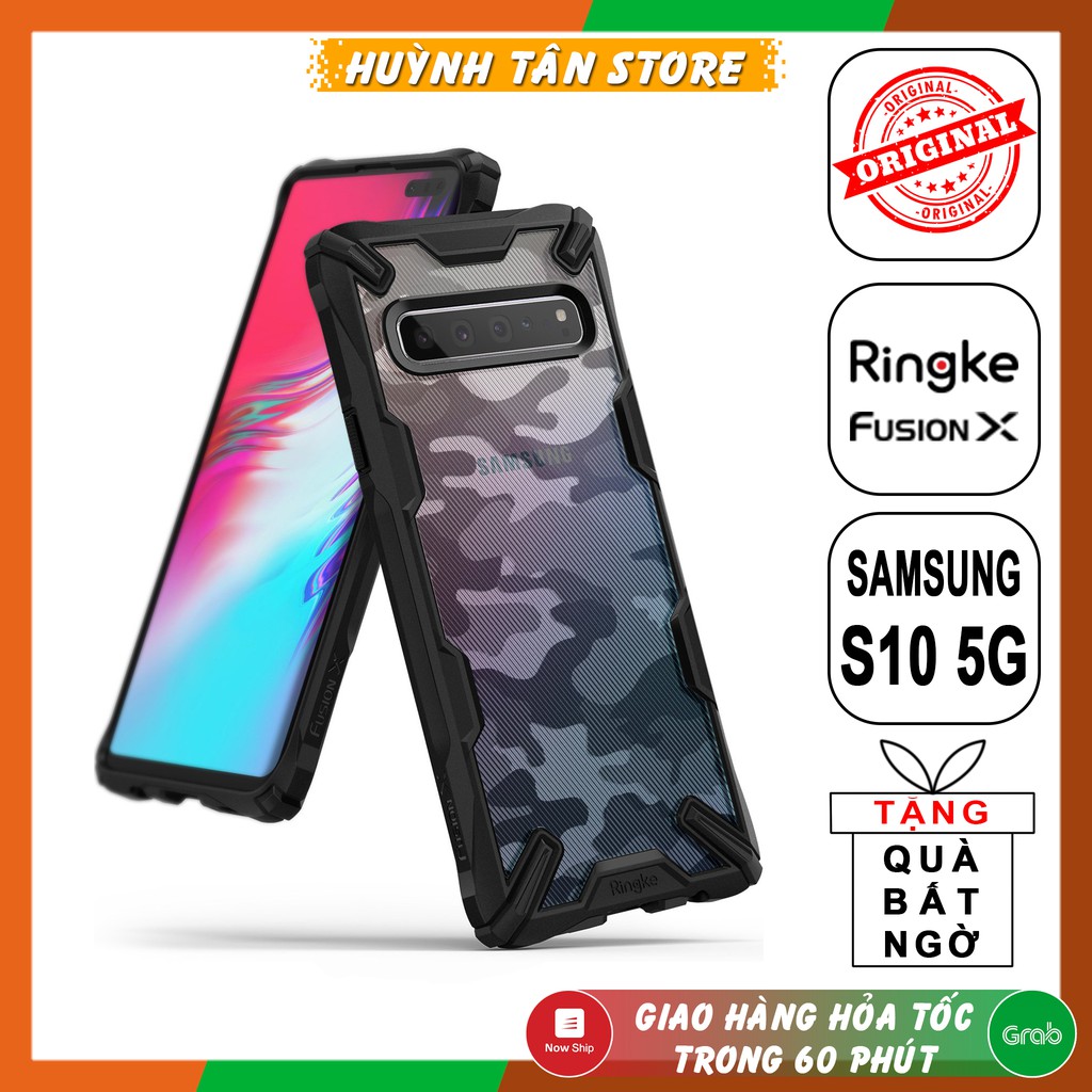 Ốp lưng Samsung S10 5G,S20, S21,Note 10 Plus, Note 20 Ultra chống sốc Ringke Fusion X chính hãng Korea