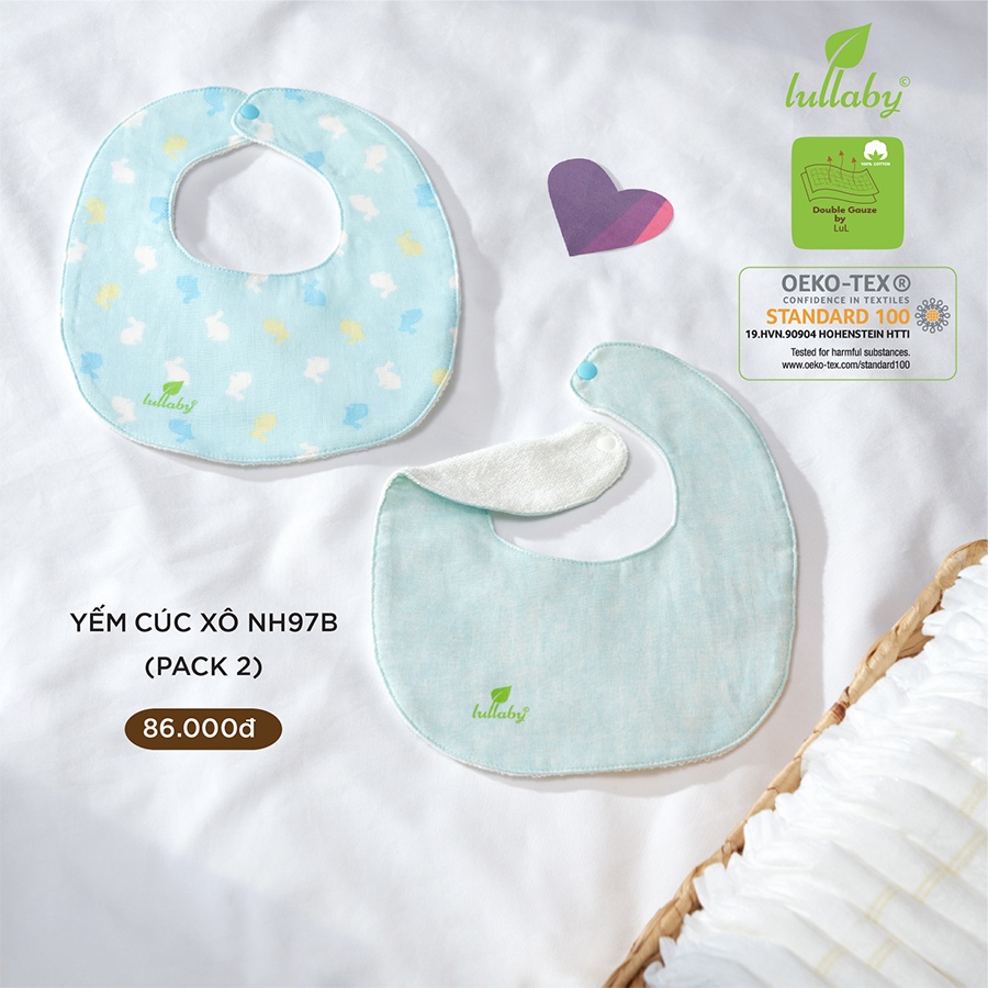 LULLABY Set 2 yếm cài cúc sơ sinh NH97B