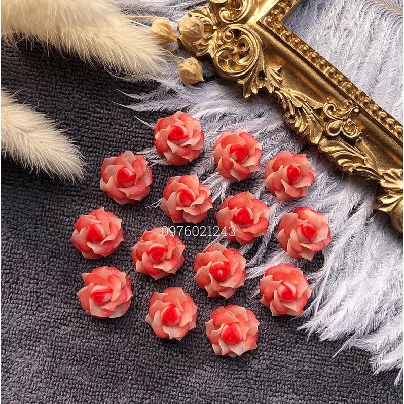 Hoa hồng làm nails. hồng cổ. hoa bột làm nails.phụ kiện nails giá rẻ