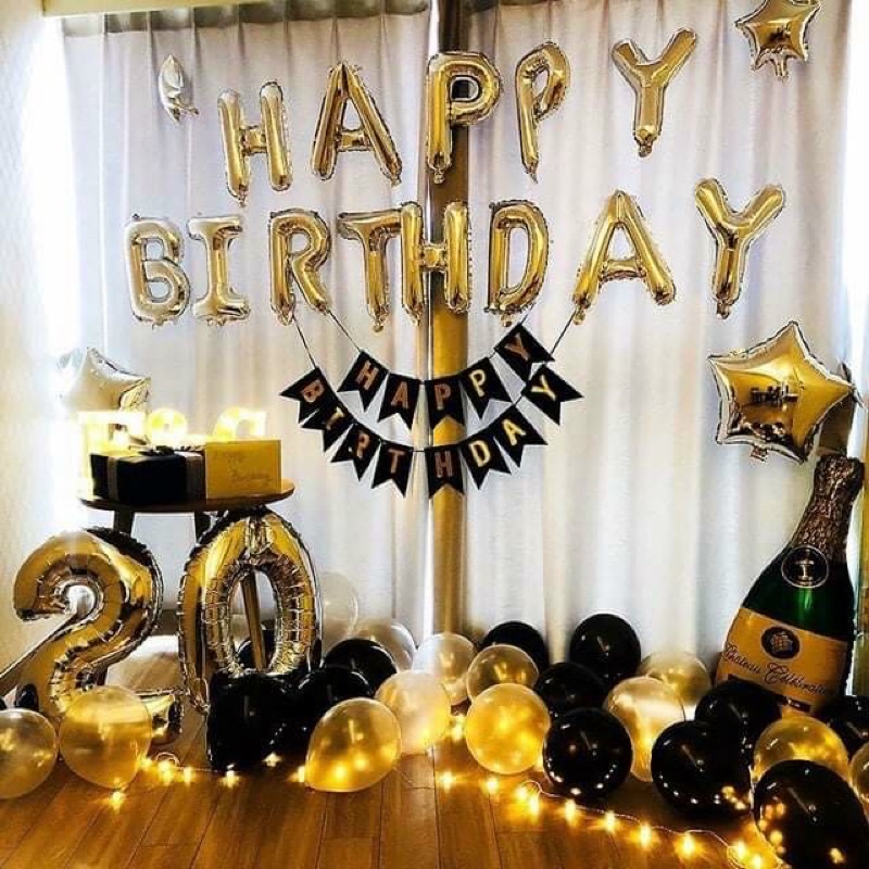 Bộ dây HAPPY BIRTHDAY bóng kiếng nhiều màu giá sỉ