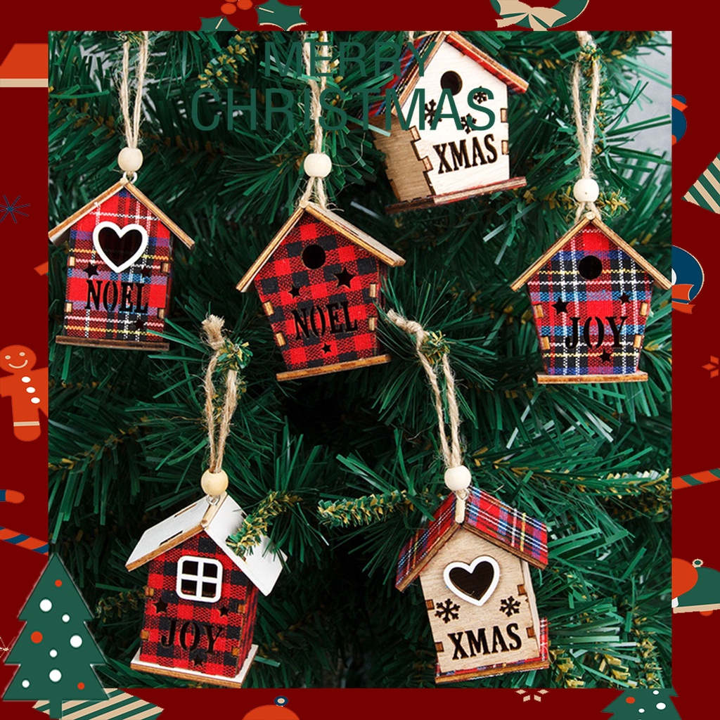 Surpr Dây Treo Trang Trí Giáng Sinh Hình Ngôi Nhà Gỗ Kẻ Sọc Caro Đỏ Dọc Có Thể Tái Sử Dụng