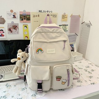 [ Sẵn ] Balo nữ ulzzang đi học / Balo chất vải cao cấp mềm mịn